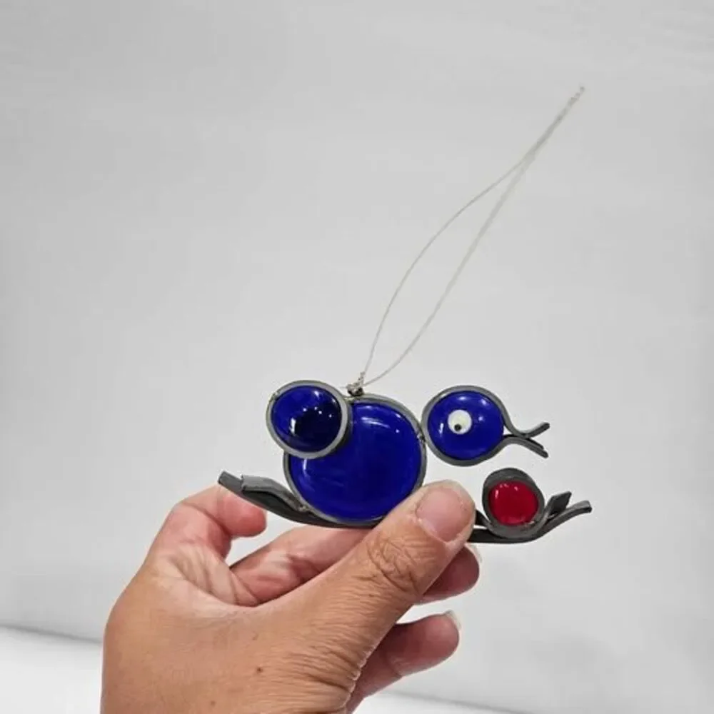 Stained glass bird ornament